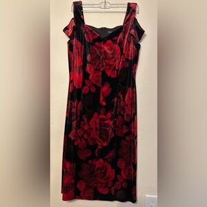Alexa B Nites Dress Velvet Goth Roses Romantic Vampire Grunge Rockabilly Size 12